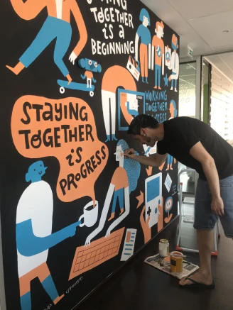 Decorem l’Espai amb un mural de Miguel Bustos